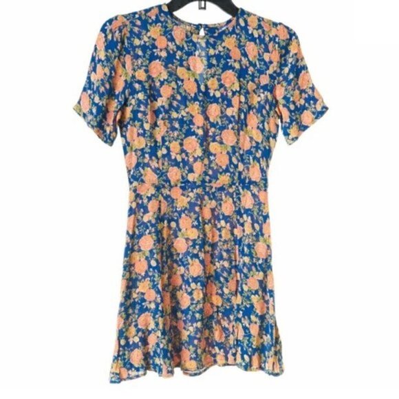 Revolve Tularosa Dress XS Iris Floral Fit Flare Spring Vacation Trip Party Vaca - Picture 4 of 15